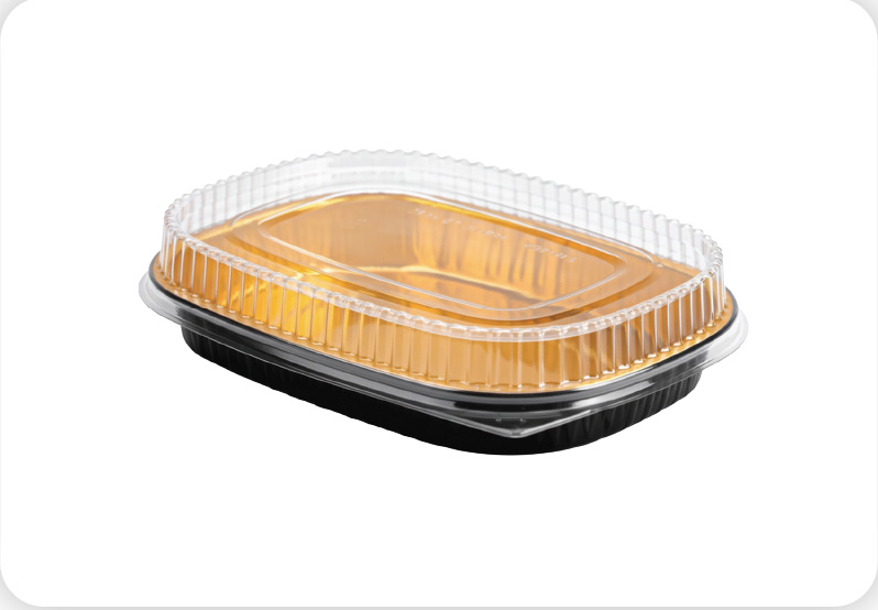 Aluminium Oval Container (Black Golden)