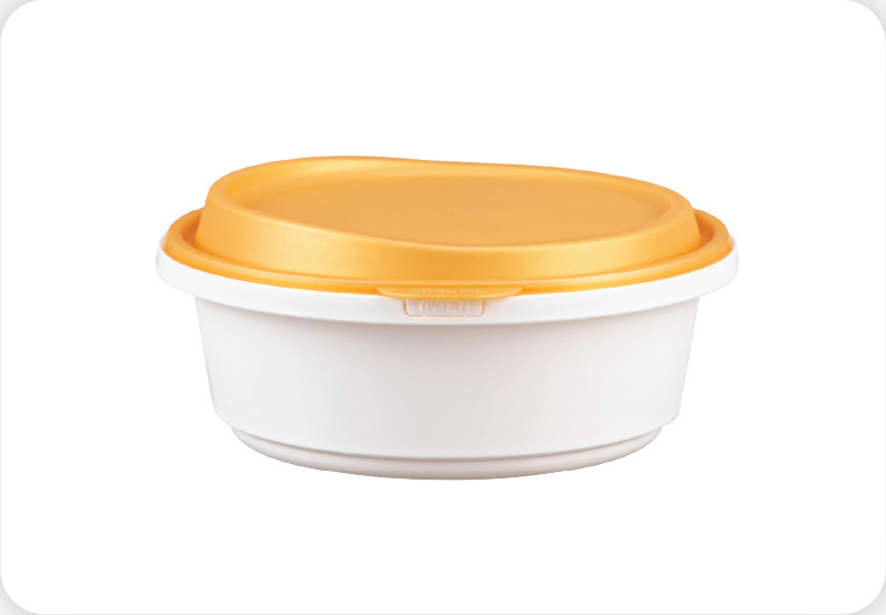 PP Round Container & Lid with Safety Lock (White)